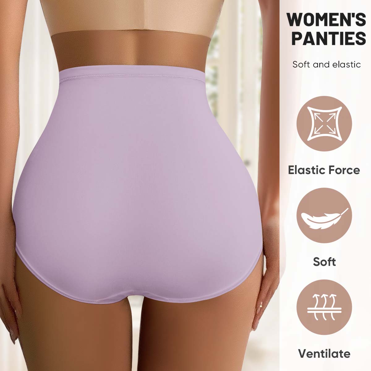 Morelect 5/7/10 Pcs High Waist Letter Print Briefs,XS-6XL Tummy Control Panties for Women,Solid Color Breathable Comfy Knicker for Daily Wear,Women's Underwear for All Seasons. SpringStatements