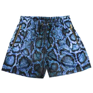 LUXE GOLD SHORTS-BLUE PYTHON