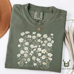 Comfort Colors Shirt, Daisy Floral Graphic T-Shirt - Wildflower Aesthetic Tee, Cottagecore Flower Shirt, Cute Nature Lover Tee, Vintage Botanical Graphic Tee, Spring Summer Outfit, Soft Washed Cotton Shirt, Unisex Comfort Colors Tee