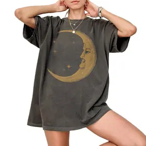 Boho Moon T-Shirt, Retro T-Shirt For Women, Spiritual Astrology T-Shirt, Vintage Graphic Tee, Celestial Trendy Yoga Tees Gift