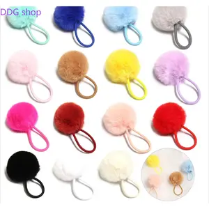 Cute and versatile faux rabbit fur hair ties, pom-pom hair ties, and matching hair accessories.