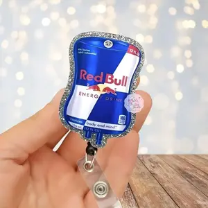 Funny Energy Drink Nurse Badge Reel,Red Bull Inspired Badge Holder, Caffeine Lover Nurse Gift , Night Shift RN Badge Reel,ICU ER Nurse Badge