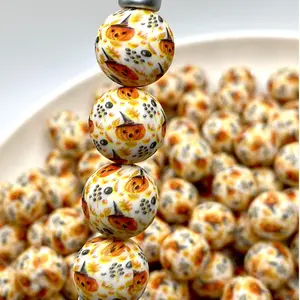 Pumpkin is the Spice of Life Printed Silicone Beads | Fall Halloween Beads | Pumpkin Beads