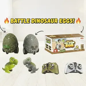 2Pcs Remote Control Dinosaur Egg Toys Set, LED Lights, 2 Player Battle Game, Indoor Outdoor Play, Rechargeable Batteries Included, Ages 3+