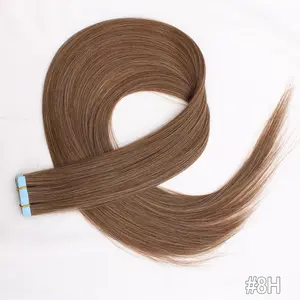 Blonde Tape In Bio Synthetic Hair Extensions 20pcs Lot 24inches Heat Resistant Straight Seamless PU Skin Weft Tape Ins For Women