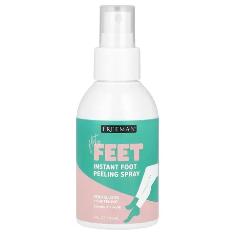 Freeman Beauty Flirty Feet, Instant Foot Peeling Spray, Coconut + Aloe, 4 fl oz (118 ml)