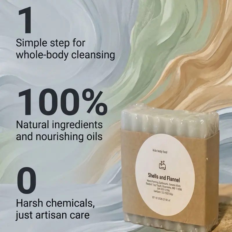 Men's Luxury Fragranced Soap, Shea-Infused Peppermint-Lemon Body Care Skin Hydrating Formula for Daily Use