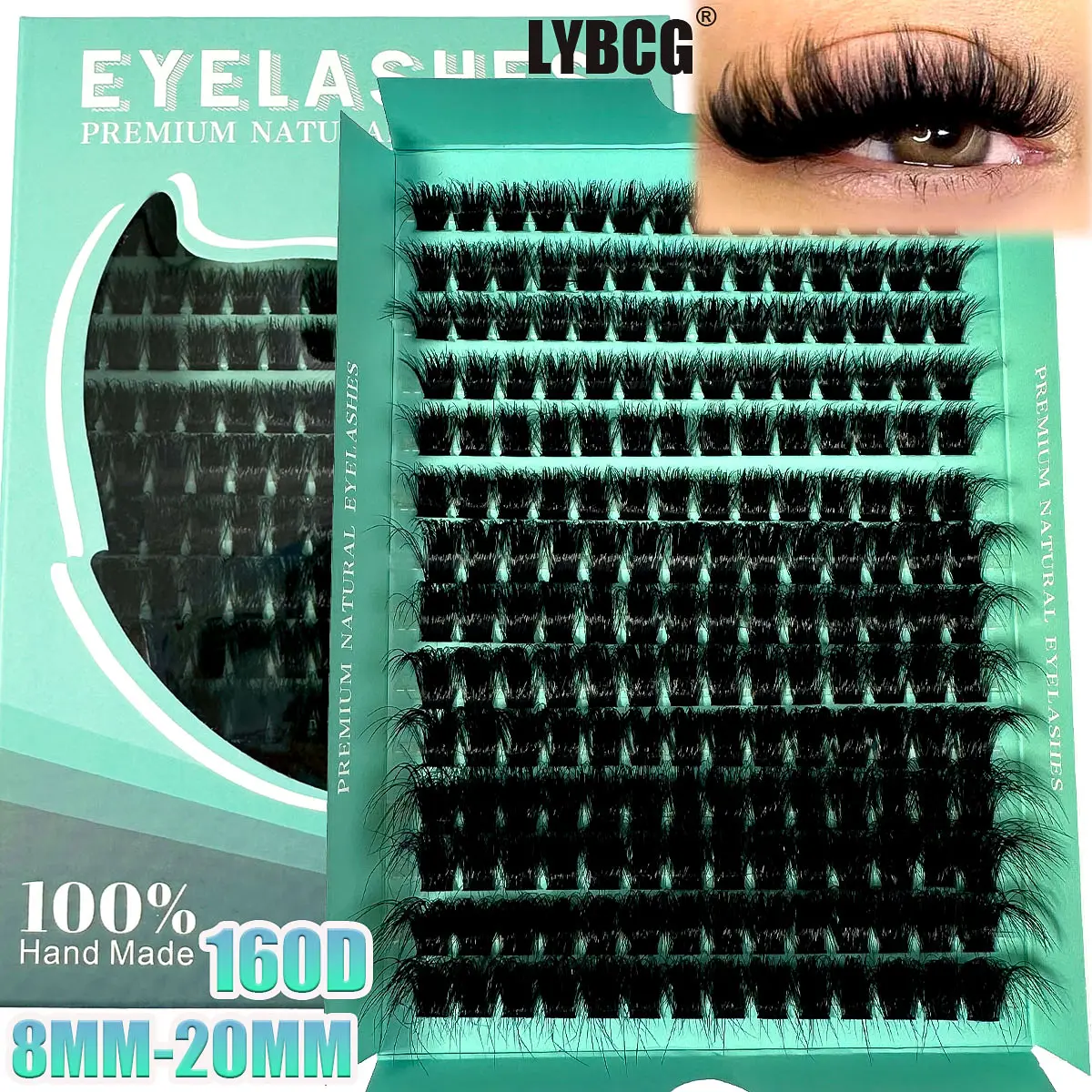 5D Fluffy Lash Clusters Thick 160D/100D Volume Eyelash Clusters 10-20mm Wispy Individual Lashes D Curl Cluster Eyelash Extensions 240/228pcs DIY Lash Extension Cosmetic Makeup