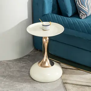 [SOIYELIFE] small round sidetablele for small space ,CocktailTablele,,Living Room Small CoffeeTablele, white endtablele