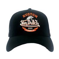 Black and Orange Kustom Classics Logo Trucker Hat