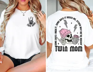 Twin Mom Shirt, Funny Twin Mom Shirt for Mother's Day Gift, Twin Mama T-Shirt, Mom of Two, Twins Shirt, Gift for Twin Mom, Top Womenswear Fit Soft