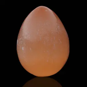 Hand-Carved Orange Selenite Egg From Morocco