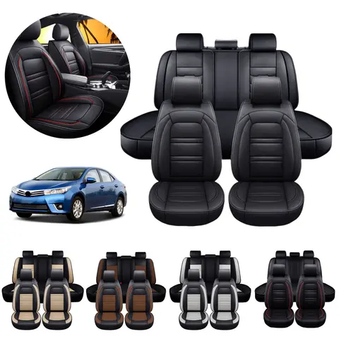 For Toyota Corolla S,SE,XSE 2014 2015 2016 2017 2018 2019 2020 2023 5 Seater Car Seat Covers Front Rear Cushion PU Leather Full Set Protector Mat Pad - For Men Women Gift