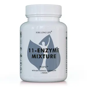 POPE Gentle Daily Enzyme Mix - Broad Spectrum Enzyme Blend with 12 Active Enzymes for Digestion & Fitness - 1000mg per Serving - Made in USA