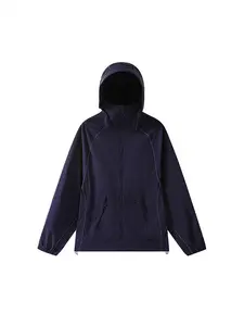 Men's Hooded High Neck Lightweight Solid Loose Skin Jacket, Summer Outdoor Sun Protection Fishing Coat