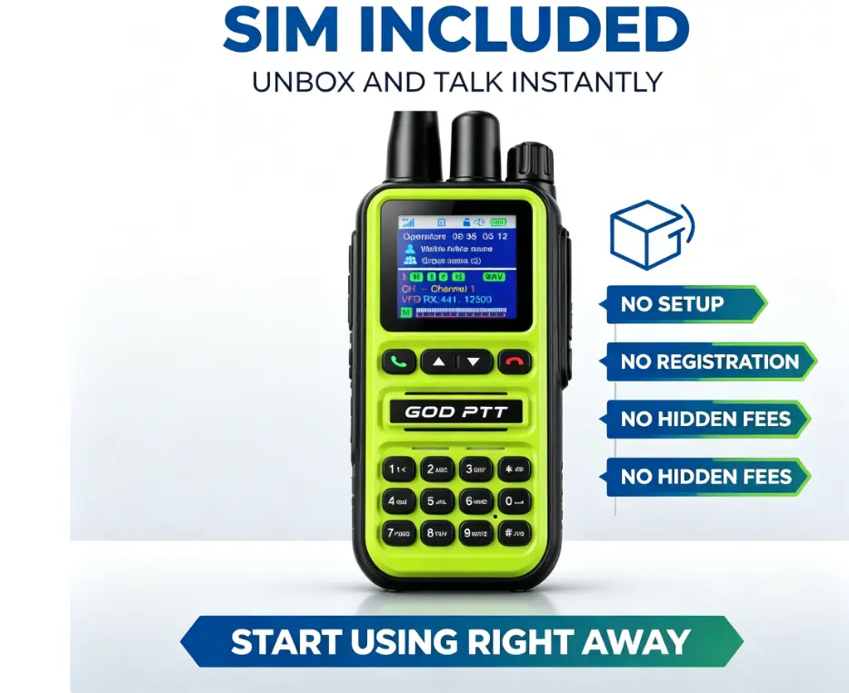 Dual-Mode 4G LTE & FRS Cellular Communicator, Pre-Activated SIM Card Handheld Intercom, 5000KM Nationwide USA Coverage, Dedicated APP  Connectable, 3 Call Modes Noise Canceling HD Audio for Construction Farm Security Outdoor Teams sohochic radio Band