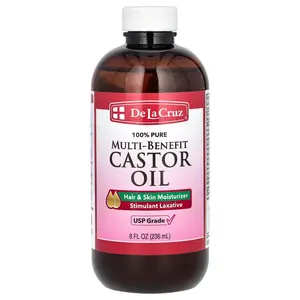 De La Cruz 100% Pure Multi-Benefit Castor Oil, 8 fl oz (236 ml)
