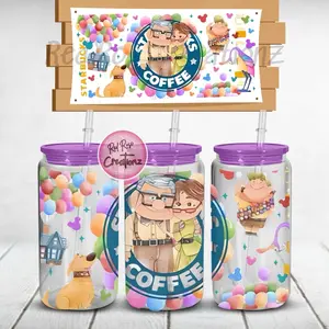 UP Movie Inspired 16oz glass can, different options Drinkware Bamboo Classic