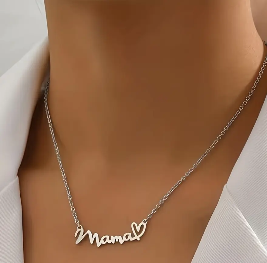 Stainless Steel M Initial Necklace with Matelassé Chain, Non-Tarnish Pendant for Women, Meaningful Personalized Jewelry, Mother's Day Gift for Mom, Necklace Initial, Matelasse Chain, Initial Necklaces