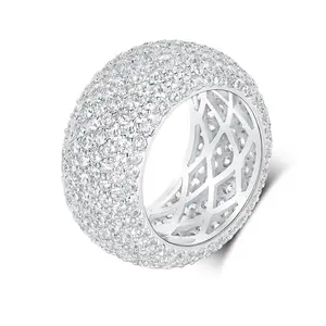 GEMSME 12MM Cubic Zircon​ Ring Eernity Band Christmas, New Year, Birthdays, Weddings, Anniversaries, Valentine'S Day, Mother'S Day, Unisex.ARS11200W