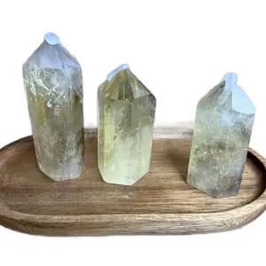 Crystal Stone Citrine Point Tower Home Decor - Elegant Home Decor Stone in Clear Pendant Design