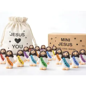 105PCS Mini Little Baby Jesus Figures Bulk Religious Figurines for Christian Easter Basket Egg Stuffers Bag Fillers Small Religious Party Favors Gifts for Hide and Seek Sunday School Church Baptism