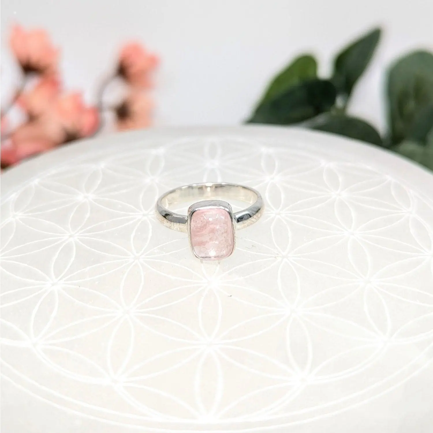 Pink Morganite Ring Sterling Silver Sz 6.75