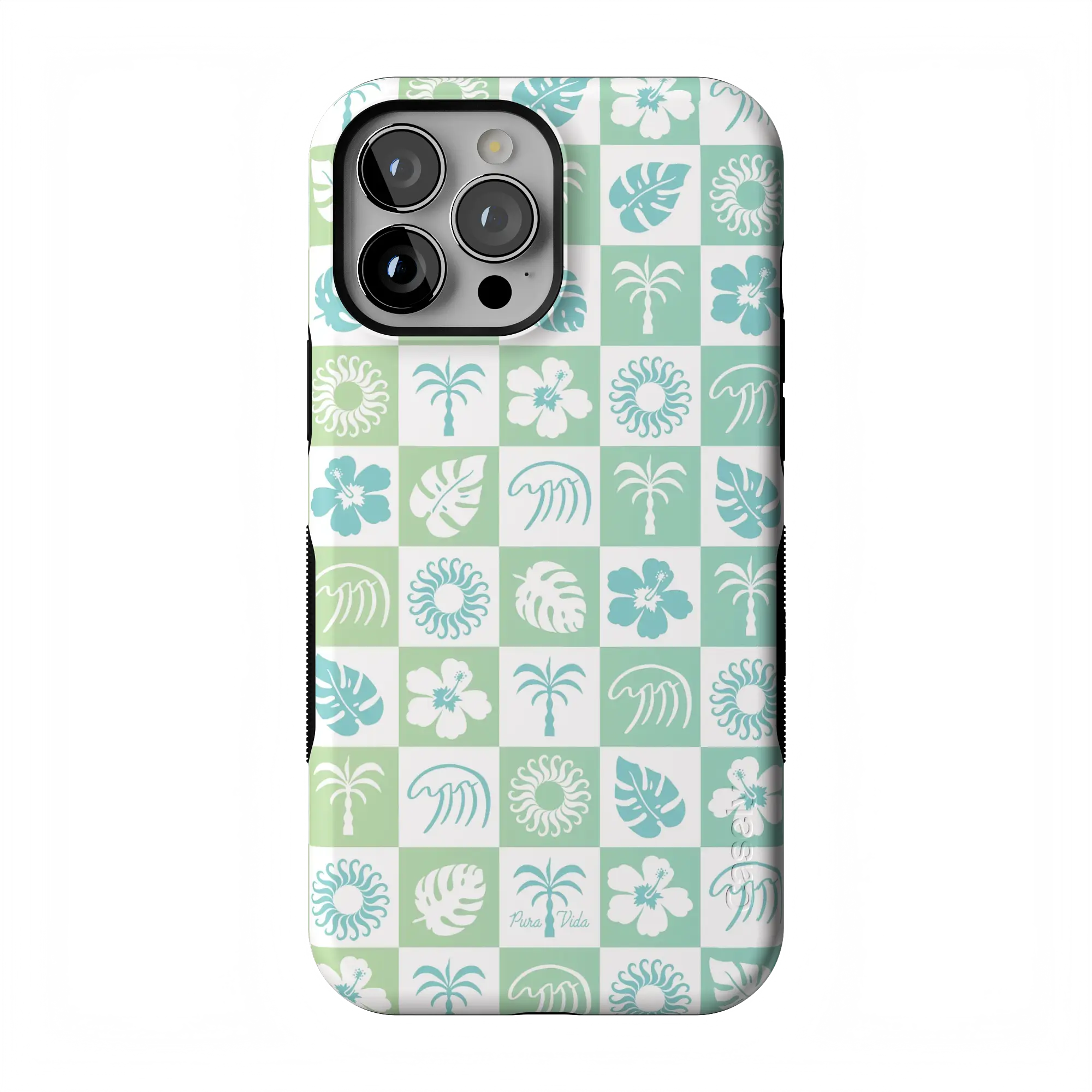Casely iPhone 13 Pro Max Case | Pura Vida | Coastal Checkers | Bold Protective Design | Compatible with MagSafe