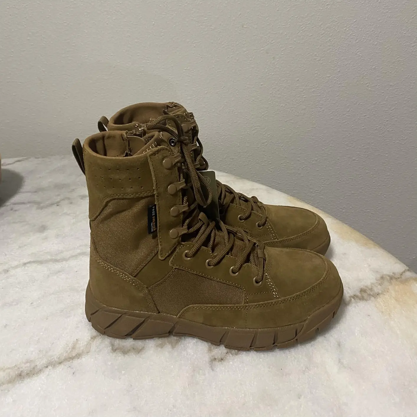 Mens Tactical Boots 8 Inch Waterproof Lightweight Combat Durable Suede Military Work Desert male sport sport shoe Boy Footwear Closed Walking Shoes Comfort Leather Lace-Up Outdoor Hiking Boots Insole Bota rock climbing shoes Decor Chef