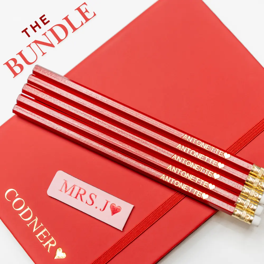 The Bundle (5 Pencils, 1 Journal, 1 Bookmark) *Any Colors*