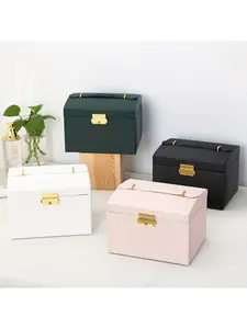 Saudi Flowing Gold Portable Jewelry Box 24K Gold Foil Sealed Layer Password Lock Meteorite Inlay Luxury VIP Replica Eye-Catching Dinner Jewelry Storage Case