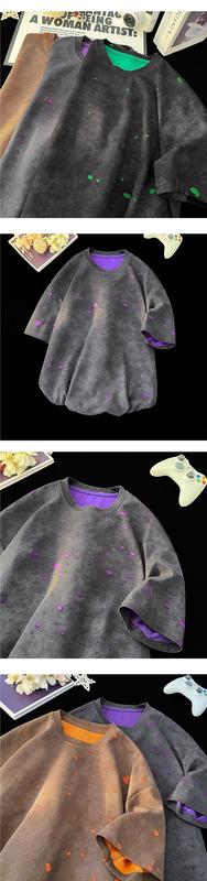 Ripped Short Sleeve T-shirt Loose Round Neck Half Sleeve Ripped Short Sleeve T-shirt Loose Round Neck Half Sleeve