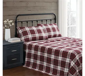 Truly Soft Holiday Plaid King Flannel Sheet Set