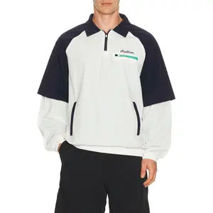 Malbon Golf Marina Windshirt in White & Midnight
