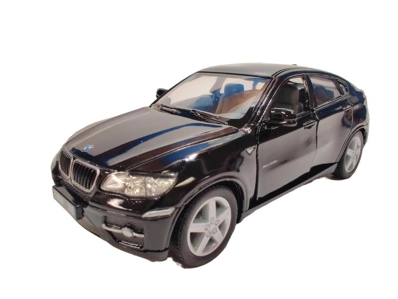 KINSMART 1:38 Scale BMW X6 Die Cast Car Black Pull Back and Go Action Openable Doors Officially Licensed 5 Inches Length Collectible Toy