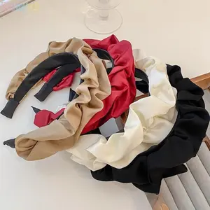 4 Pack Premium Pleated Headbands for Women, 2026 New French Retro High Skullcap Design Headwear, Comfortable No-Headache Hair Hoop for Pressure Relief, Stylish All-Match Hair Accessories for Daily Outings, Work, Dating & Casual Wear