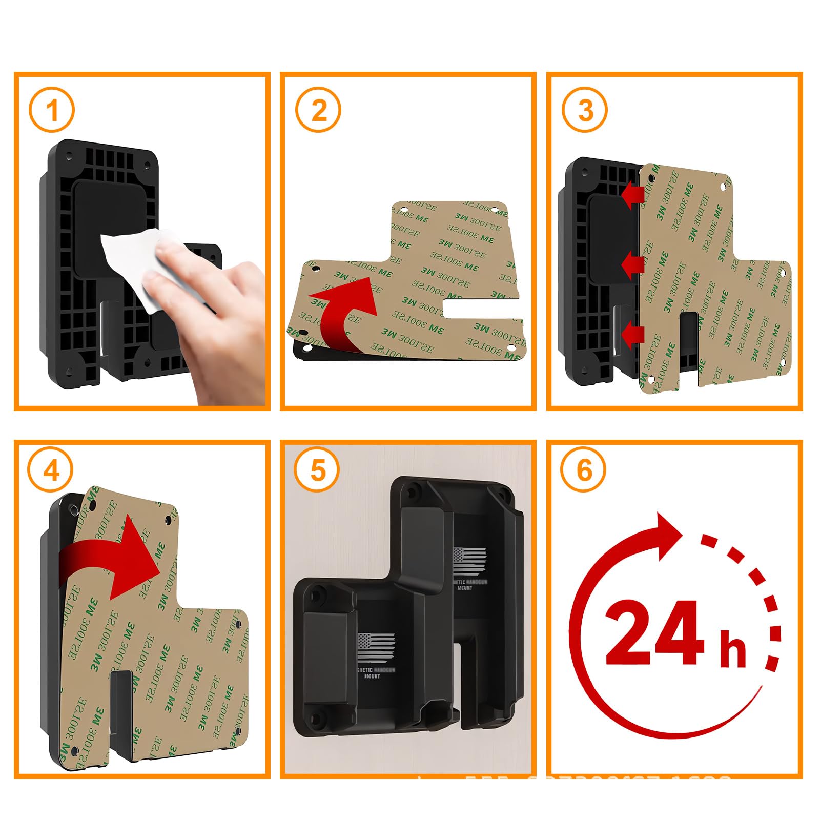 Gun Magnet Bracket Quick Draw GunMagnetic Pistol Holster Hidden Car Applicable to multiple scenarios Adjustable