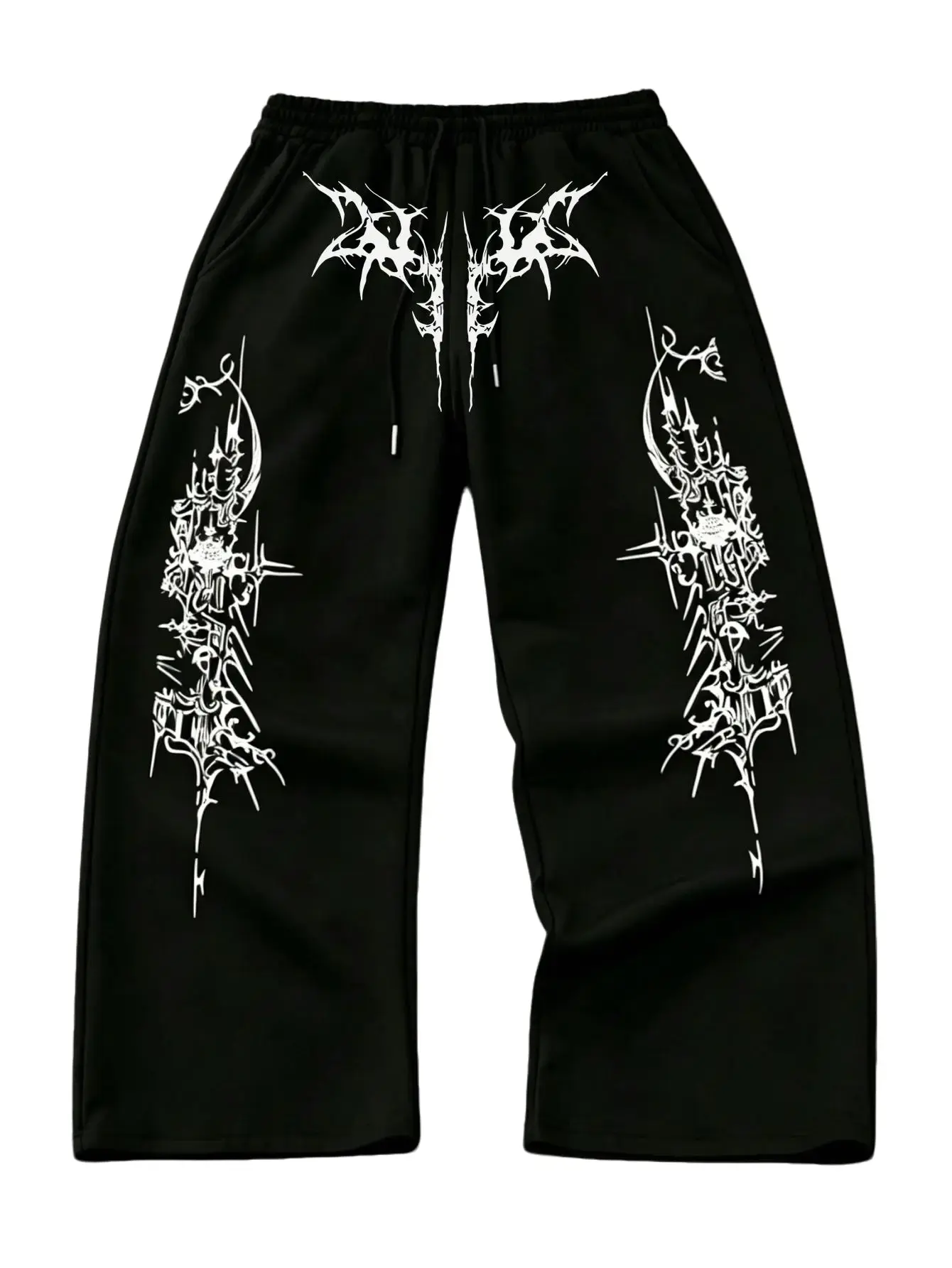 Men's Baggy Casual Relaxed-Fit Joggers - High-Grade Side Print Streetwear Drippy Clothes, Breathable Fabric for Summer Everyday Sports & Outdoor Use