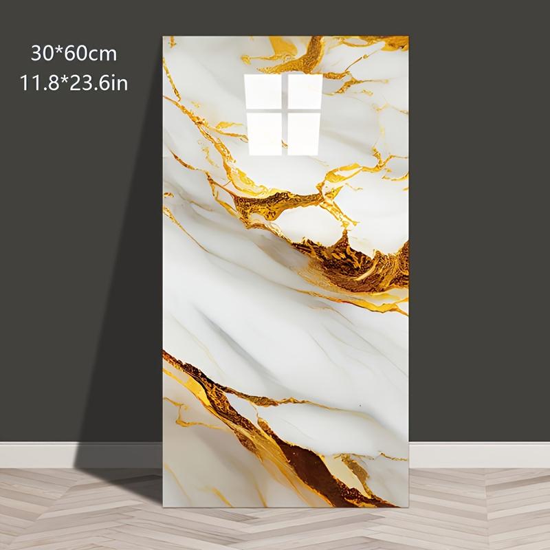 20/40Pcs Large White Marble Tile Wall Stickers, Wall Paper, Easy Peel & Stick, Waterproof Self-Adhesive Panels for Kitchen, Living Room, Bathroom, Corridor, Home and Dormitory - 23.62*11.8 inch Decorative Decal Smooth Paint Ornaments