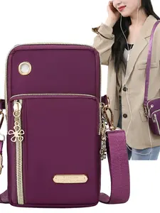 Women's Phone Bag, Mini Crossbody Bag, Vertical Coin Purse For Women，Sports Arm & Running Wrist Bag, Mini Casual Crossbody Phone Bag With Earphone Hole，Fashion White-collar Workers College,Work, Business, Commute,Office,For Anniversary, For Birthday Gift