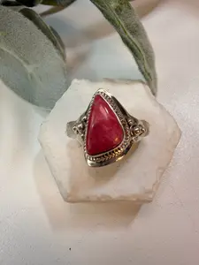 55 Natural Pink Thulite Ring Sz 7.5