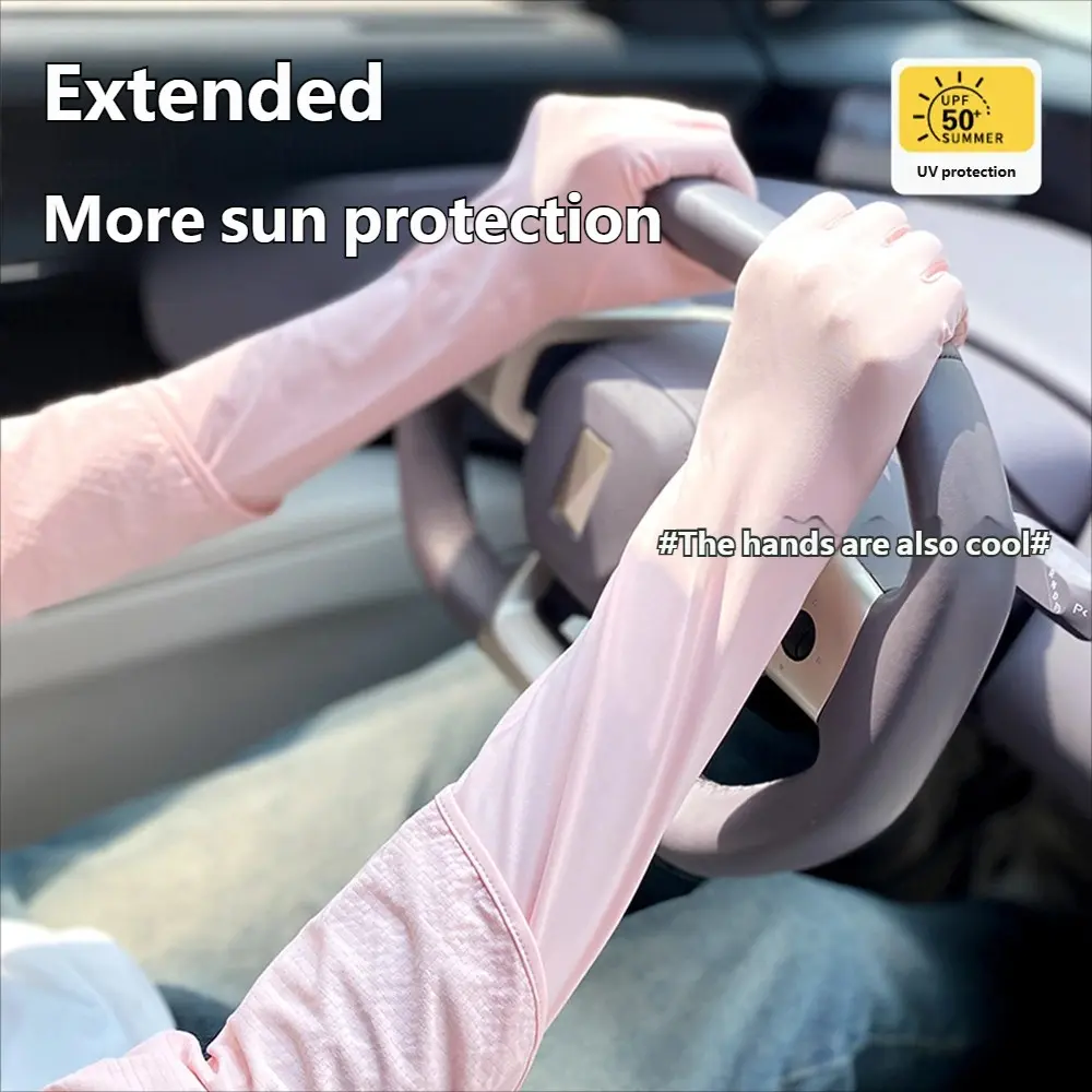 UV Protection Sweat Absorbing Arm Sleeves for Women, Outdoor Cycling Driving Integrated Ice Cooling Sleeve, Self-Generated Coolness, Sports Sleeve, Cooling Arm Covers