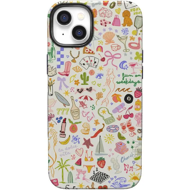 Casely iPhone 14 Case | Fun on Weekdays | All the Fun Things | Bold Protective Design | Compatible with MagSafe