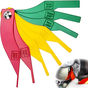 8 PCS Brake Lining Thickness Gauges, Brake Pad Measuring Tool, Color Coded Brake Pad Gauge with Metric & SAE Size, Brake Resetting Gauge for Quickly Measuring Disc and Drum