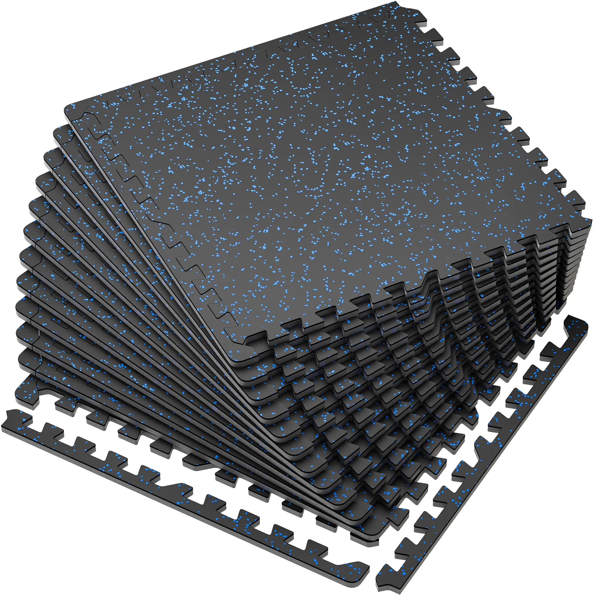 12 Tiles Black with blue dots