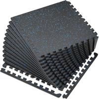 12 Tiles Black with blue dots