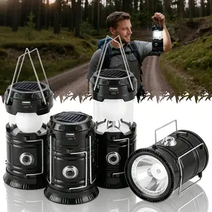 ISUNMEA 4-pack LED Camping Lantern, Battery-powered flashlights, ideal for power outages, portable foldable hanging light, suitable for home, outdoor use, emergency light survival kit, hurricane preparedness