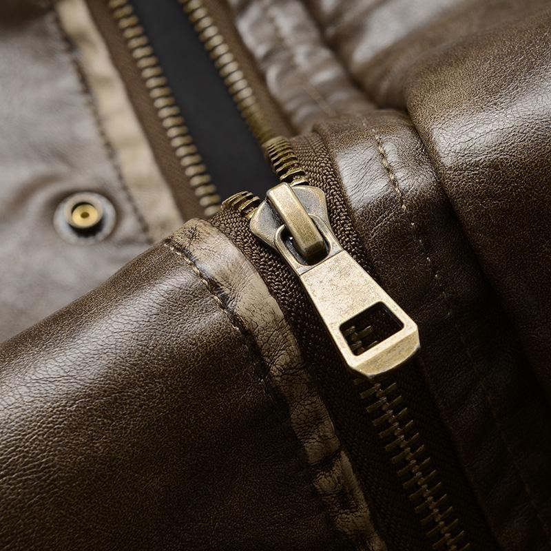 Motorcycle Riding Retro Leather Jacket Men's Spring & Autumn Fashion Streetwear Outdoor Windproof Waterproof coat