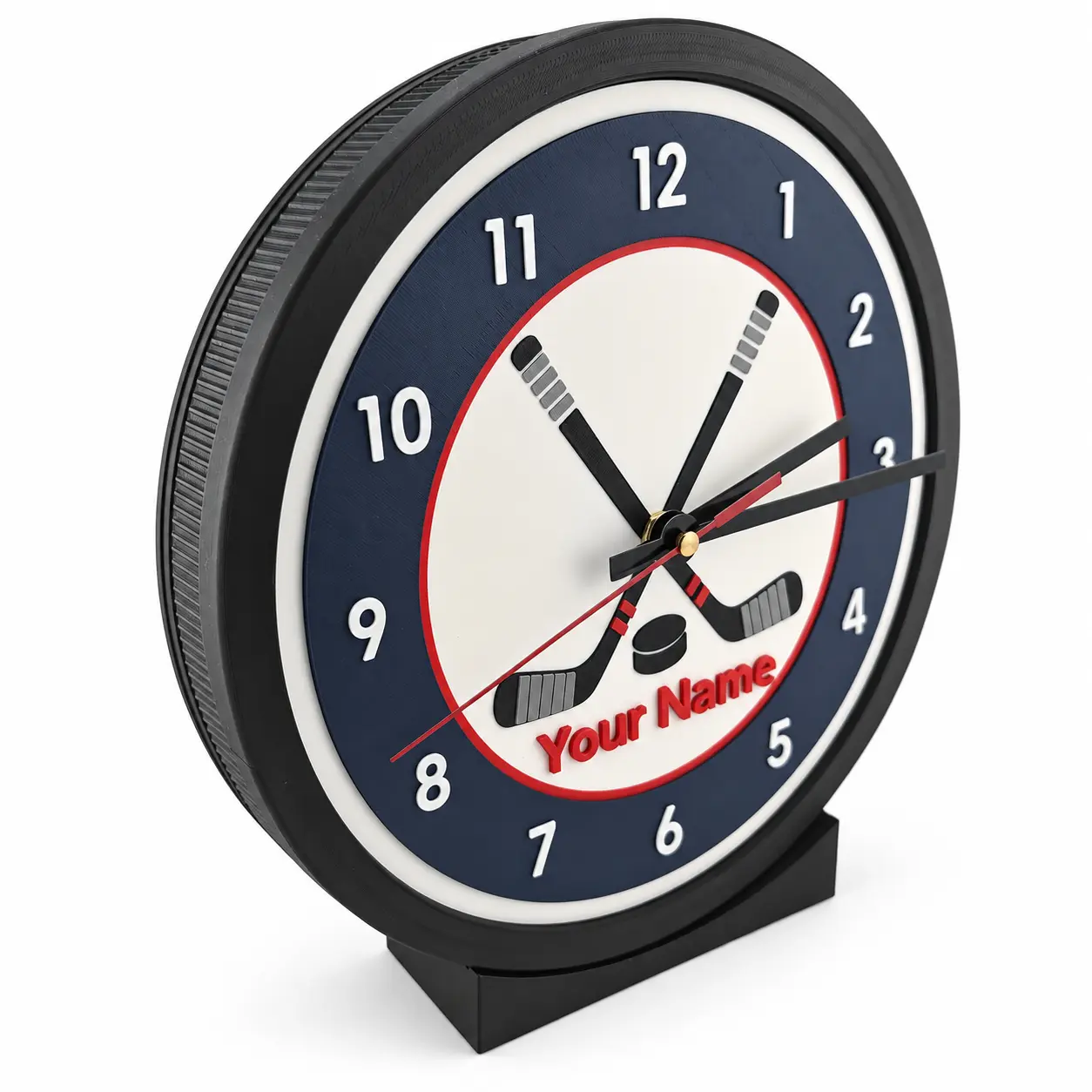 Personalized Illuminated Modular Hockey Clock - Home Decor Wall Clock with Translucent Artwork, Removable Accessory, Easy Installation for Room Decoration