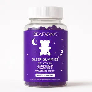BEARVANA Sleep Gummies - Melatonin, Lemon Balm, Chamomile, Valerian Root Gummies - Grape Flavored - One Month Supply (60 gummies) - Calming Sleep Dietary Supplement